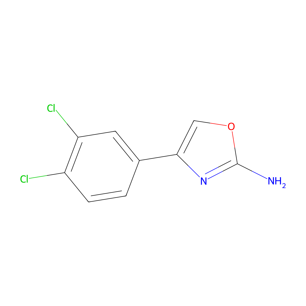 4-(3,4-Dichlorophenyl)-1,3-oxazol-2-amine molecular structure, CAS 1250201-47-8