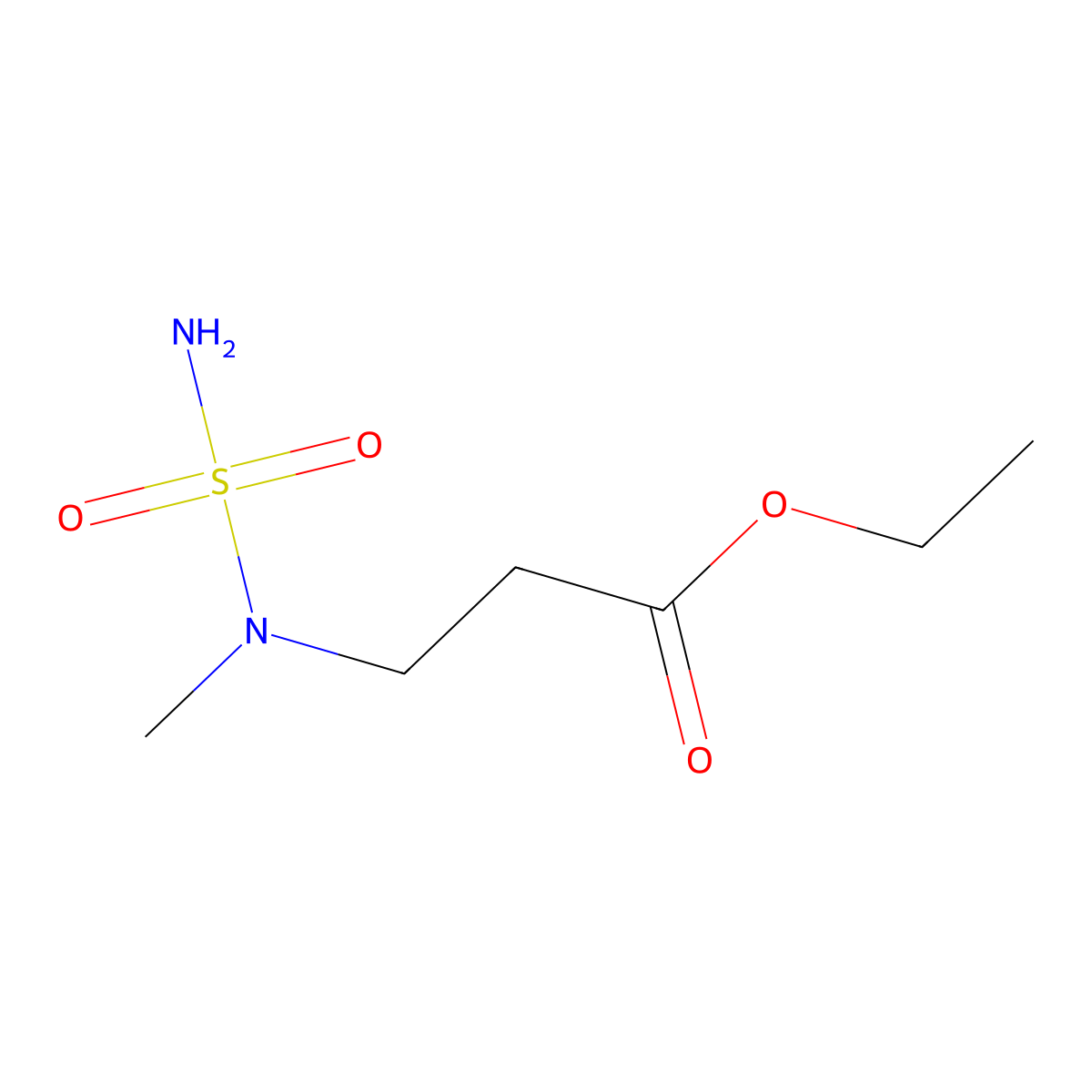 Ethyl 3-[methyl(sulfamoyl)amino]propanoate molecular structure, CAS 1250201-76-3