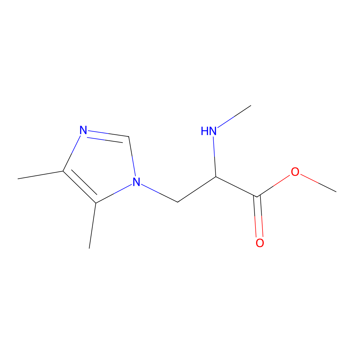 Methyl 3-(4,5-dimethyl-1h-imidazol-1-yl)-2-(methylamino)propanoate molecular structure, CAS 1250202-32-4