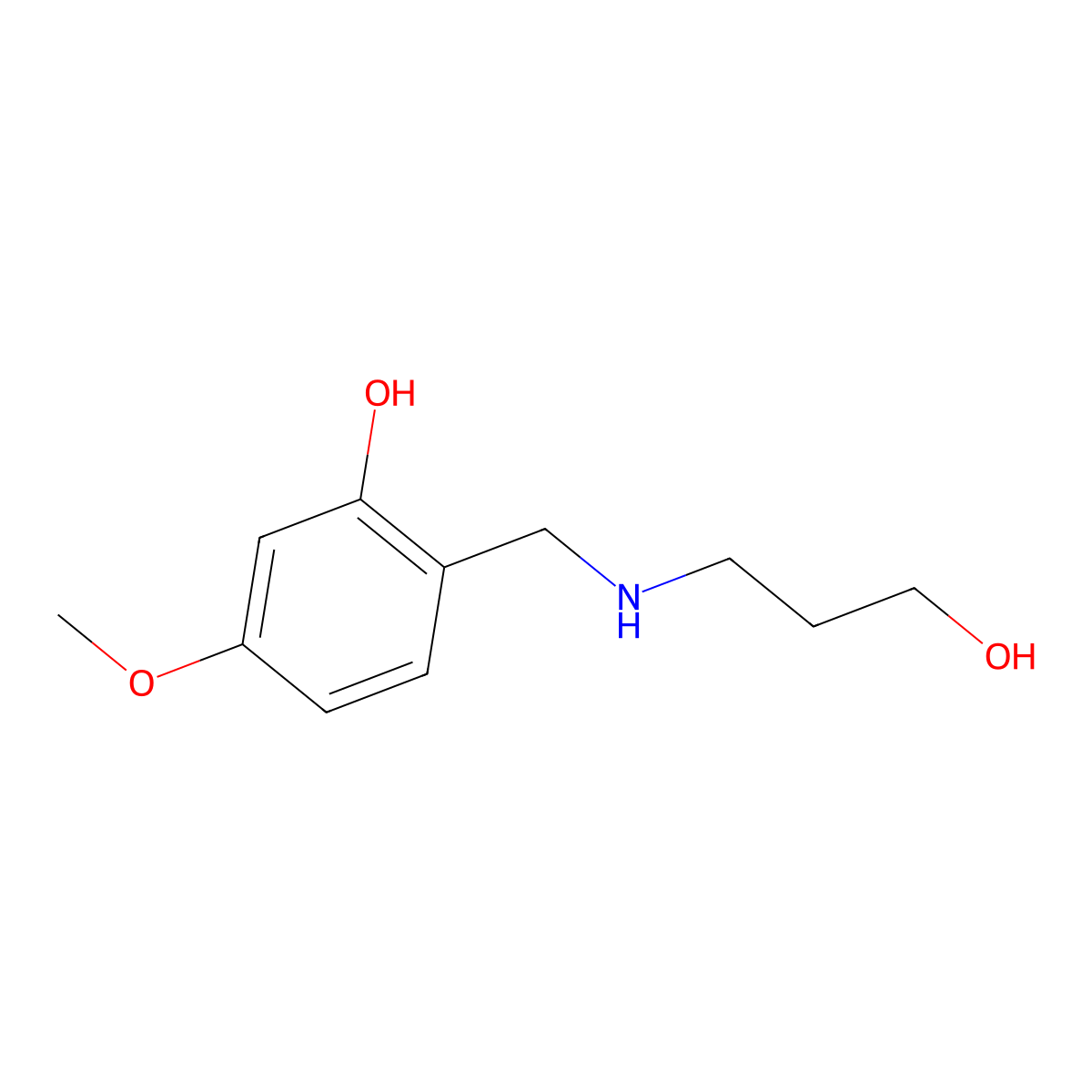 2-{[(3-Hydroxypropyl)amino]methyl}-5-methoxyphenol molecular structure, CAS 1250203-03-2