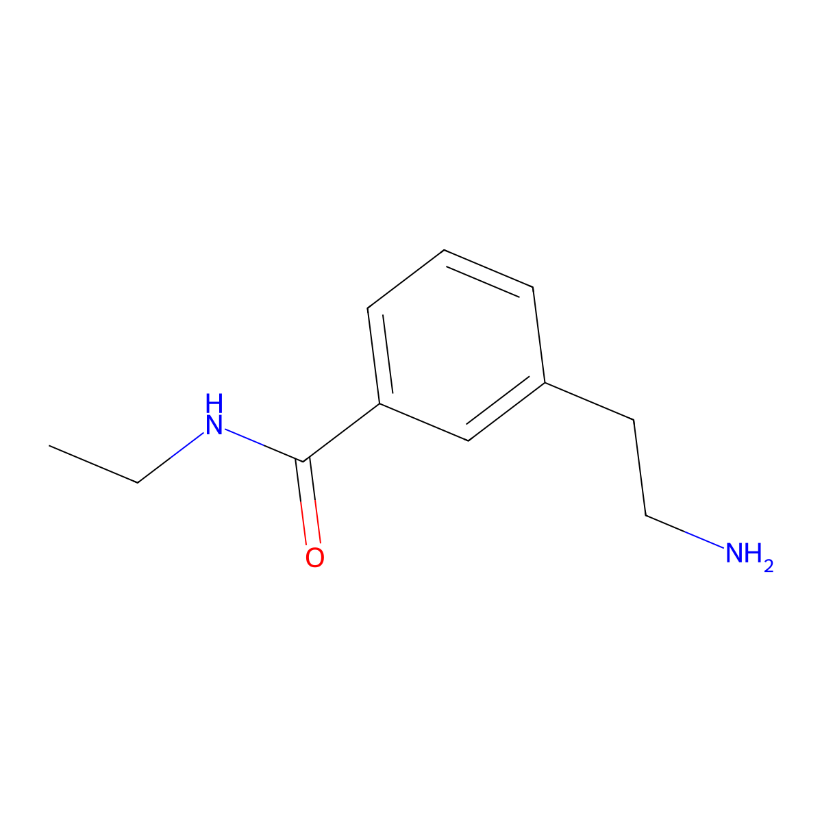 3-(2-aminoethyl)-N-ethylbenzamide molecular structure, CAS 1250203-94-1