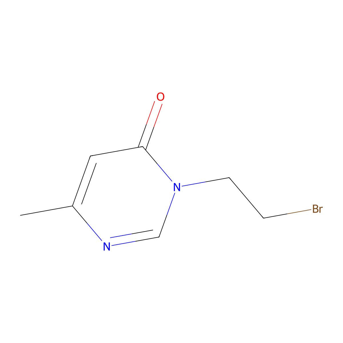 3-(2-Bromoethyl)-6-methyl-3,4-dihydropyrimidin-4-one molecular structure, CAS 1250208-66-2