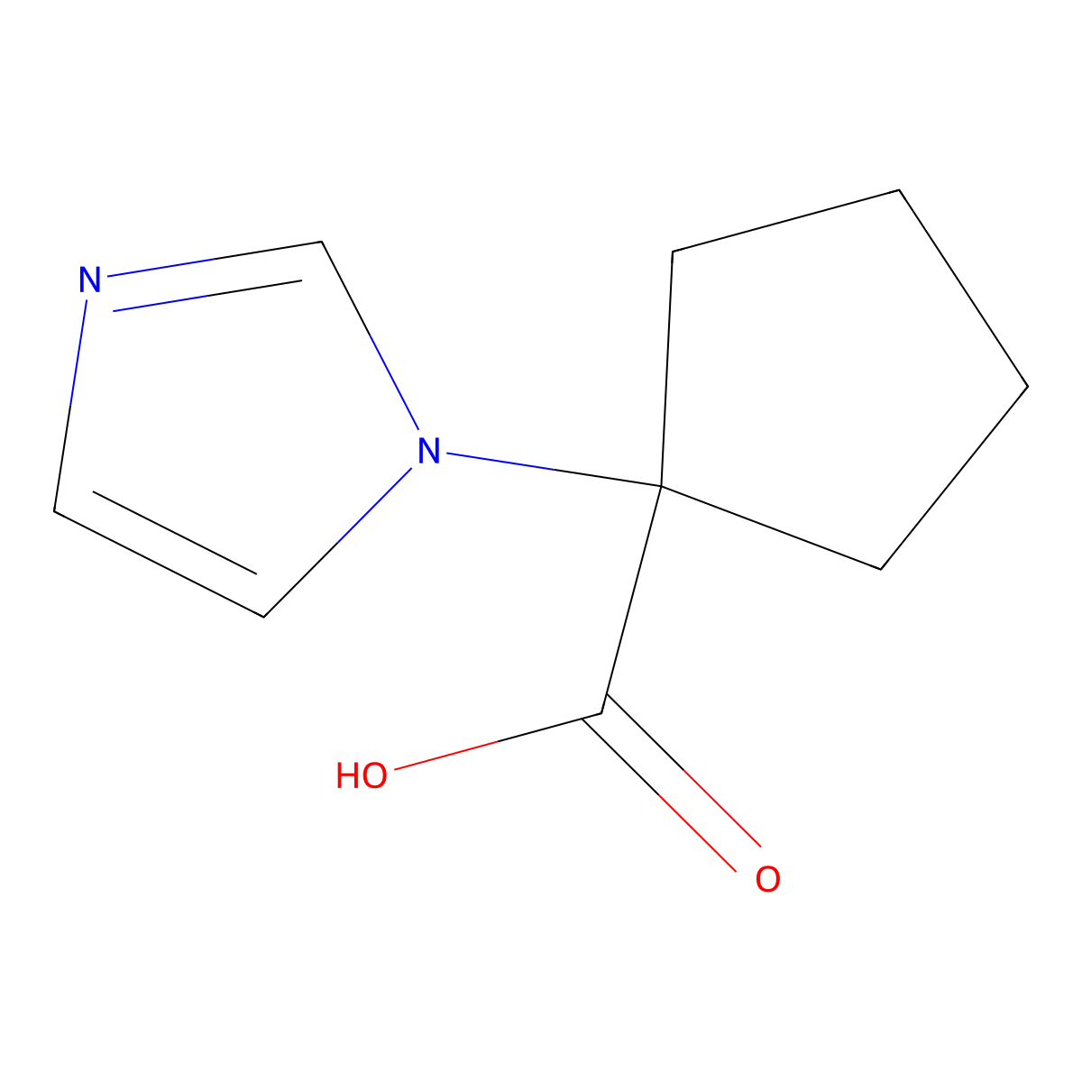 1-Imidazol-1-ylcyclopentane-1-carboxylic acid molecular structure, CAS 1250209-82-5