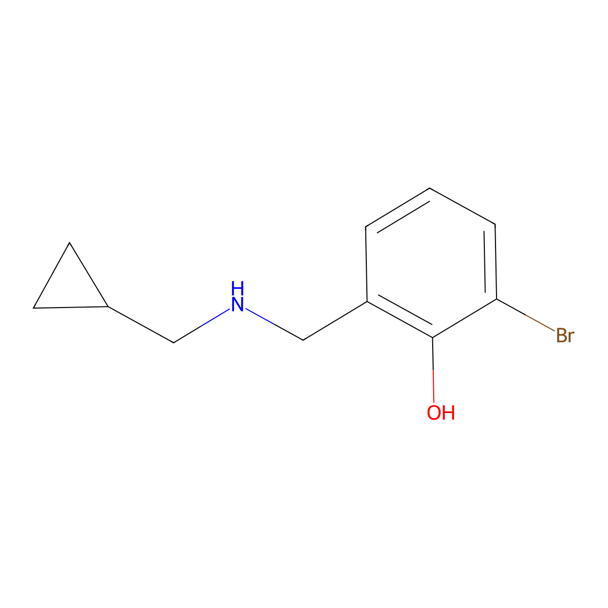 2-Bromo-6-{[(cyclopropylmethyl)amino]methyl}phenol molecular structure, CAS 1250210-52-6