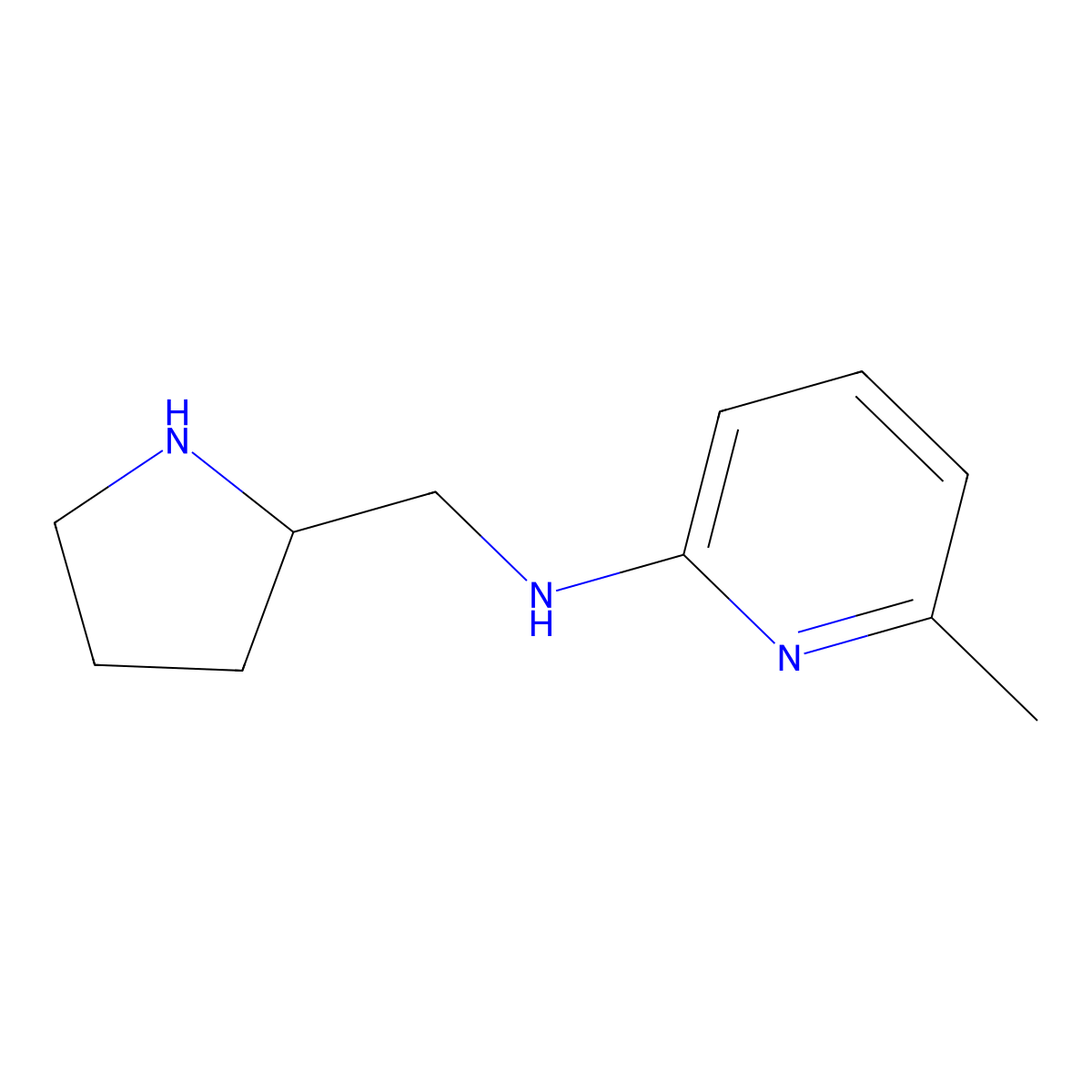 6-methyl-N-(pyrrolidin-2-ylmethyl)pyridin-2-amine molecular structure, CAS 1250212-60-2
