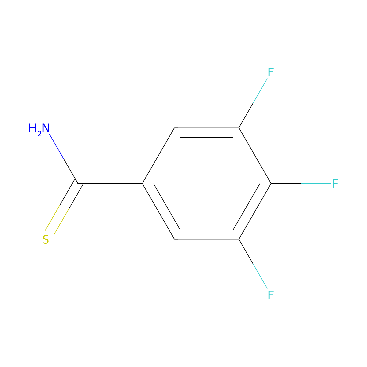 3,4,5-Trifluorobenzothioamide molecular structure, CAS 1250212-73-7