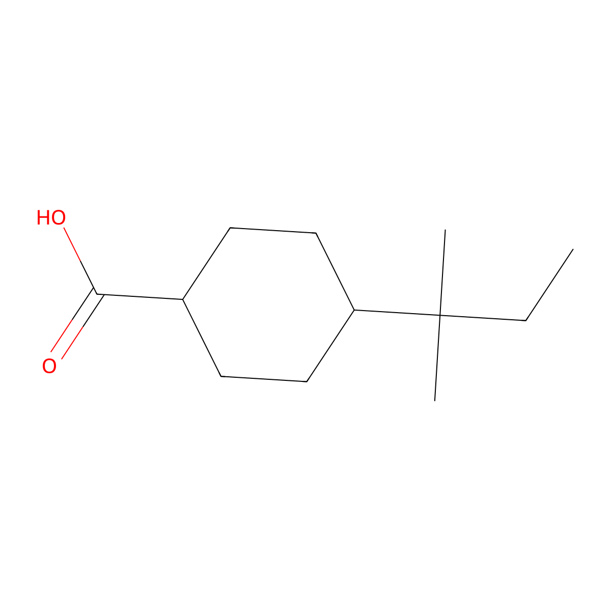 4-(2-Methylbutan-2-yl)cyclohexane-1-carboxylic acid molecular structure, CAS 1250214-32-4