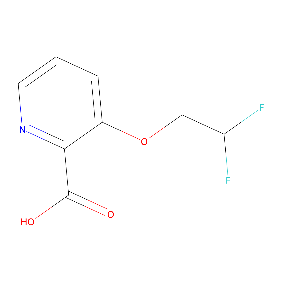 3-(2,2-Difluoroethoxy)pyridine-2-carboxylic acid molecular structure, CAS 1250216-31-9