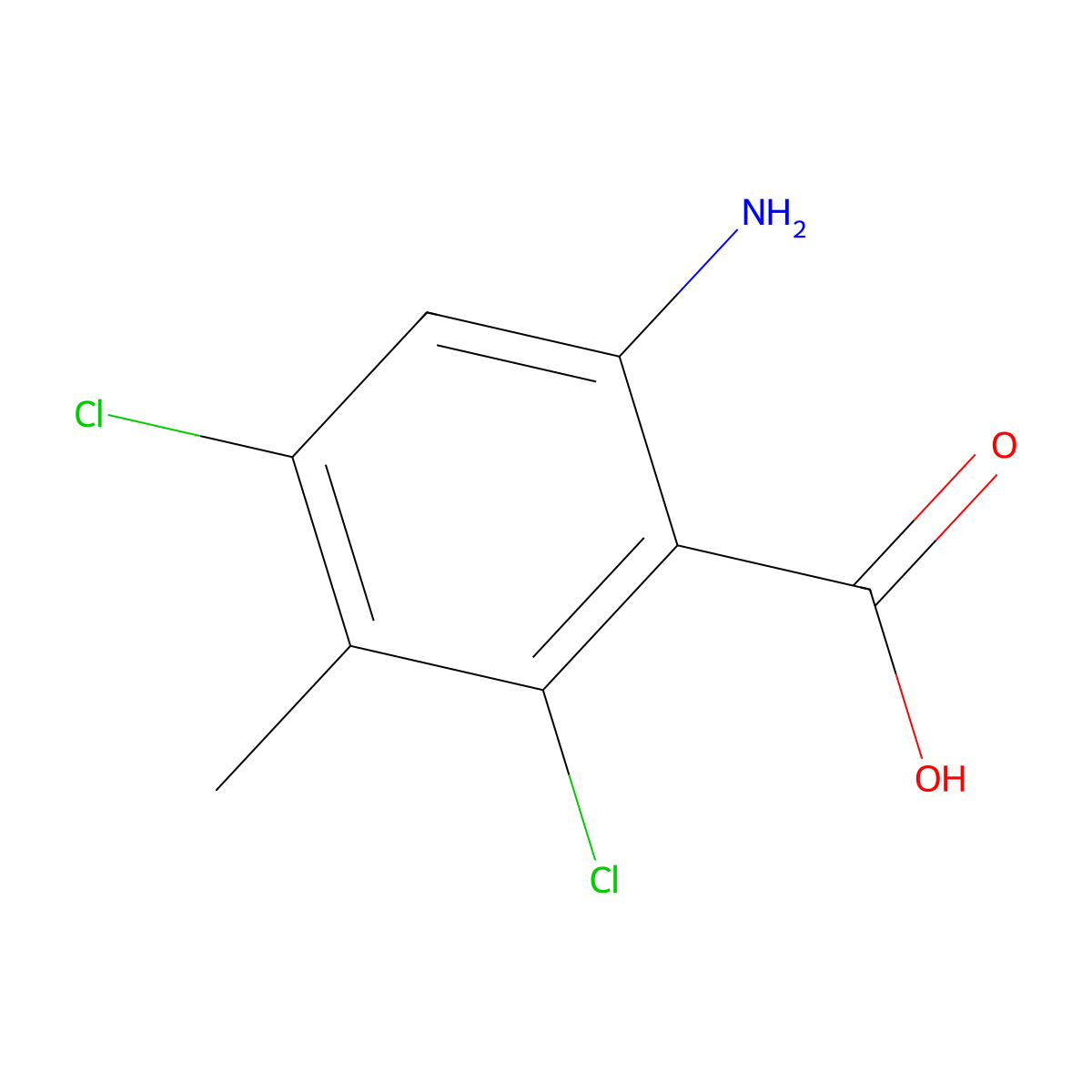 6-Amino-2,4-dichloro-3-methylbenzoic acid molecular structure, CAS 1250217-47-0