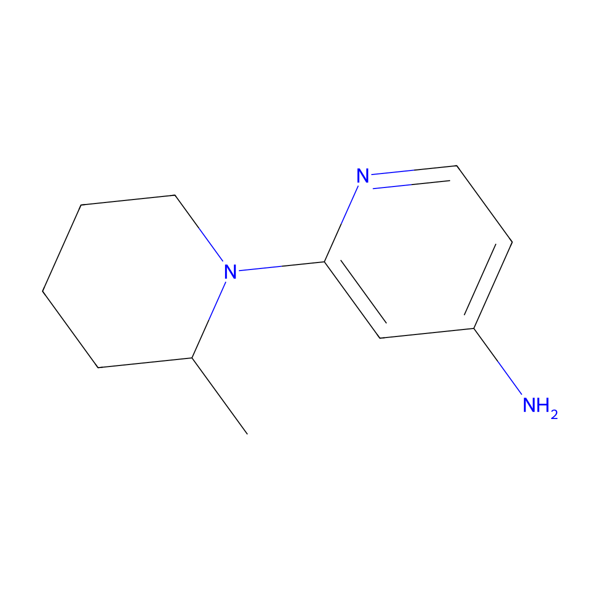 2-(2-Methylpiperidin-1-yl)pyridin-4-amine molecular structure, CAS 1250218-08-6
