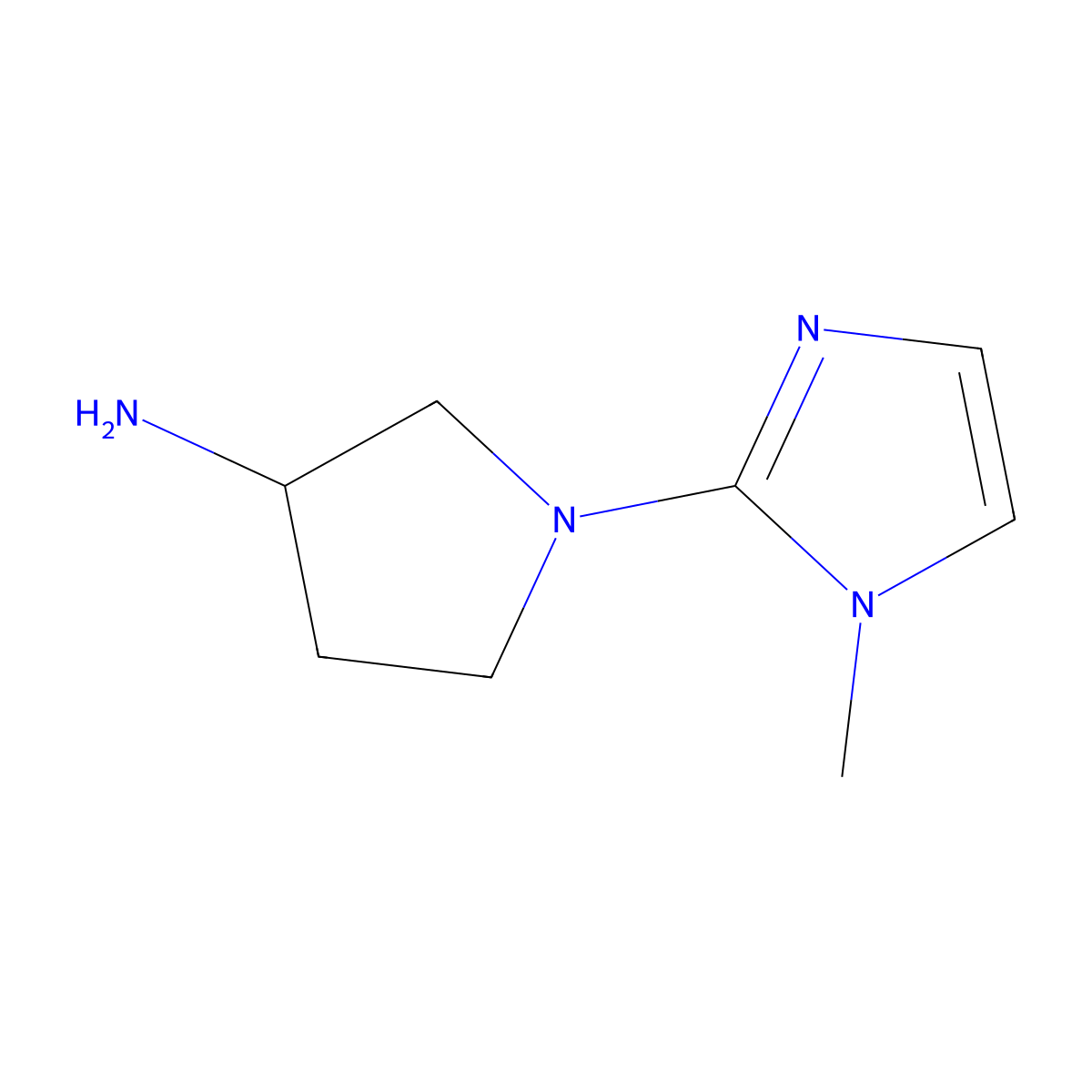 1-(1-Methyl-1h-imidazol-2-yl)pyrrolidin-3-amine molecular structure, CAS 1250219-32-9