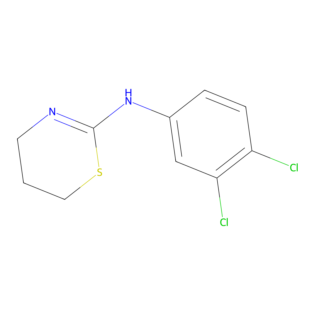 N-(3,4-dichlorophenyl)-5,6-dihydro-4H-1,3-thiazin-2-amine molecular structure, CAS 125022-67-5