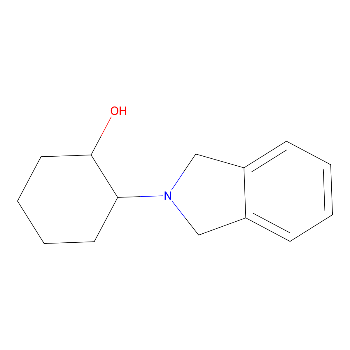 2-(2,3-dihydro-1H-isoindol-2-yl)cyclohexan-1-ol molecular structure, CAS 1250222-03-7