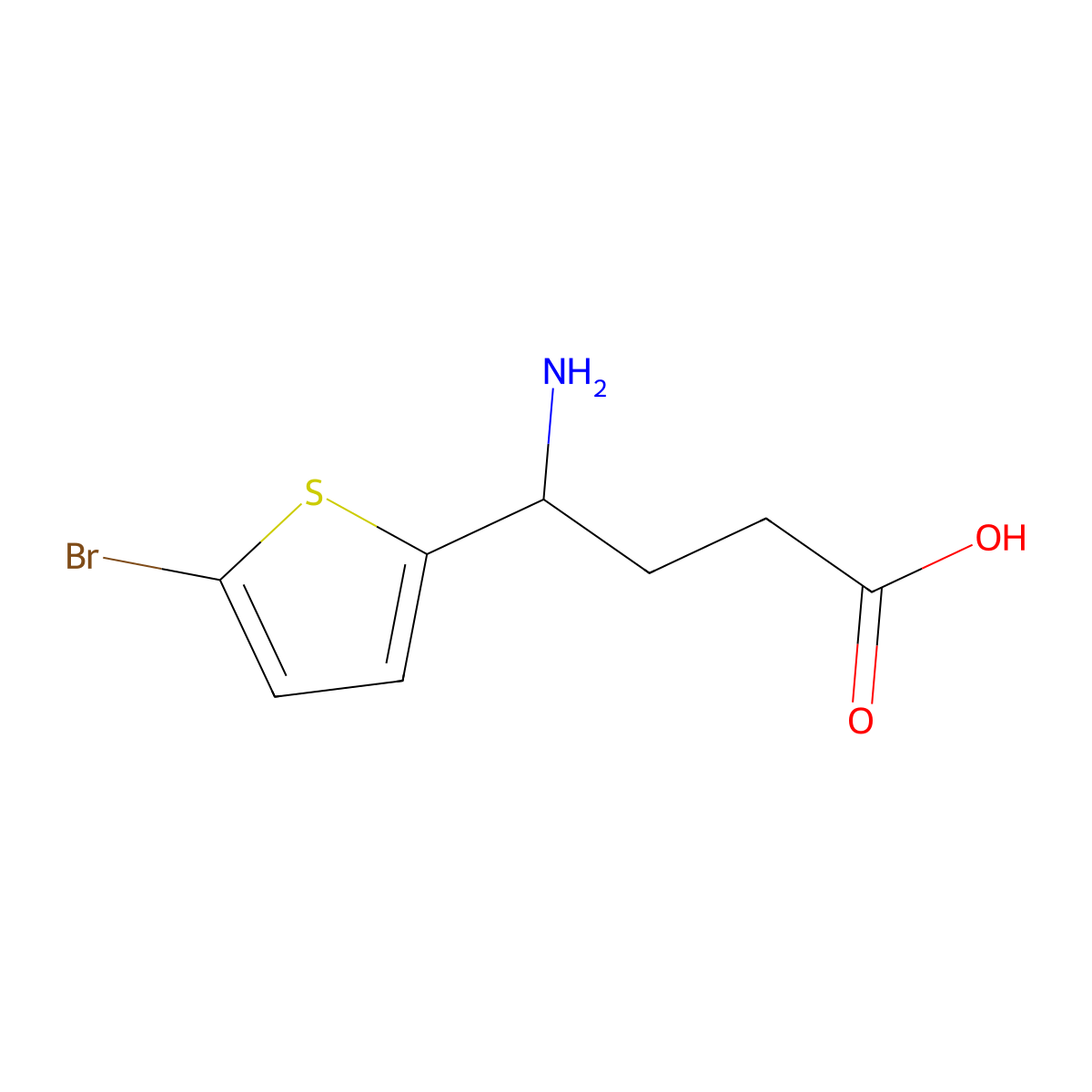 4-Amino-4-(5-bromothiophen-2-yl)butanoic acid molecular structure, CAS 1250224-42-0