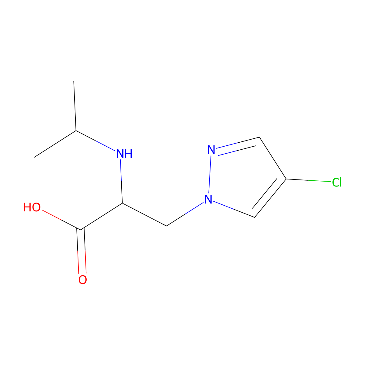 3-(4-Chloro-1h-pyrazol-1-yl)-2-(isopropylamino)propanoic acid molecular structure, CAS 1250225-91-2
