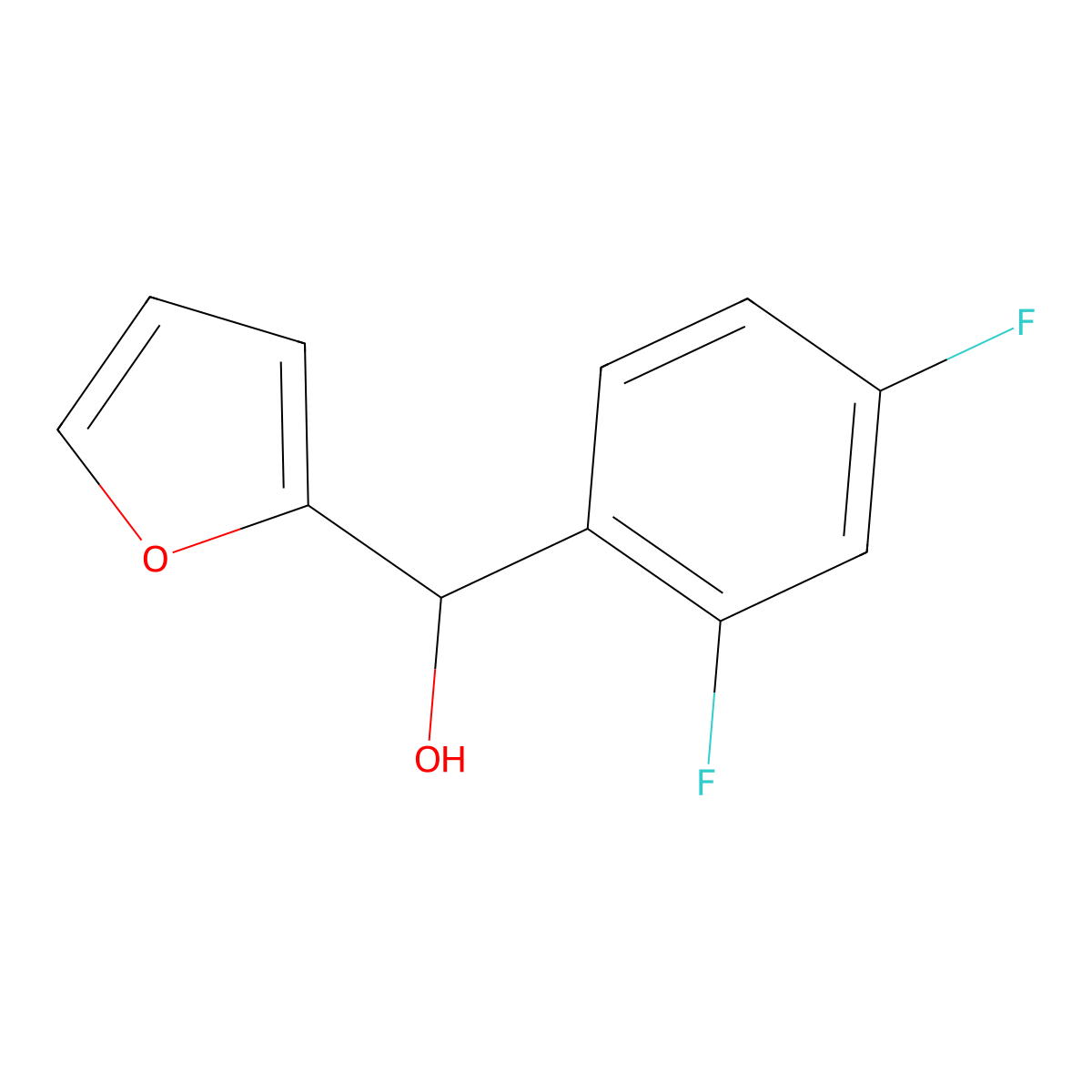 (2,4-Difluorophenyl)(furan-2-yl)methanol molecular structure, CAS 1250225-95-6