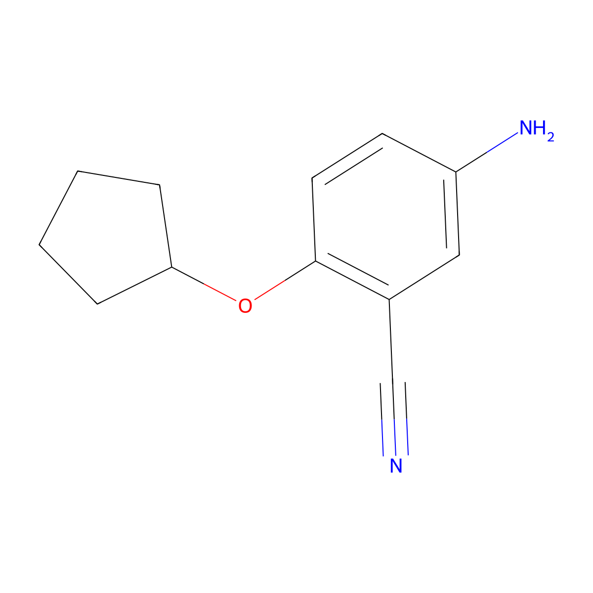 5-Amino-2-(cyclopentyloxy)benzonitrile molecular structure, CAS 1250226-02-8