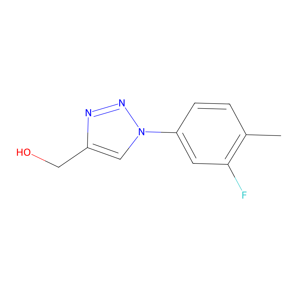 [1-(3-fluoro-4-methylphenyl)-1H-1,2,3-triazol-4-yl]methanol molecular structure, CAS 1250228-33-1
