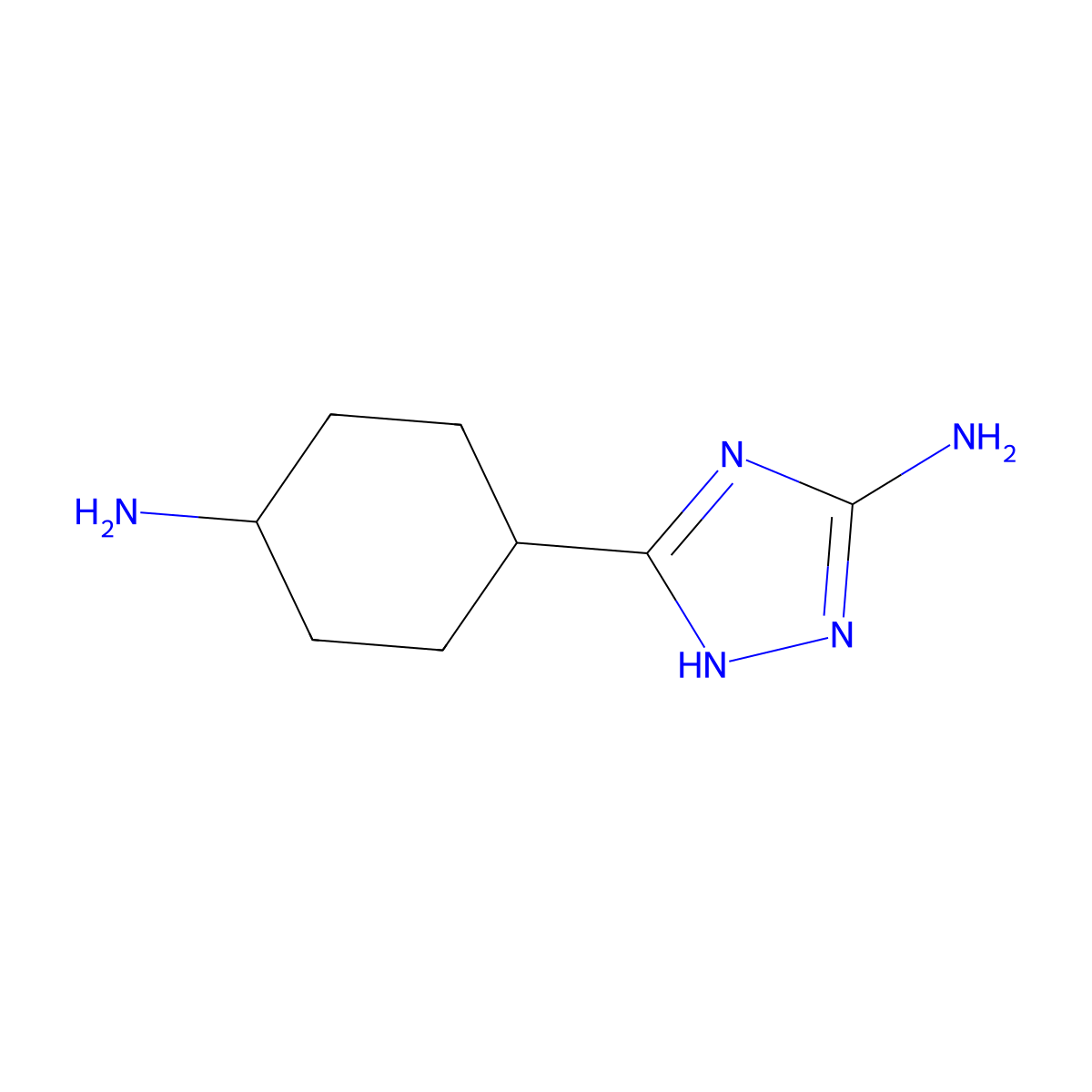 3-(4-aminocyclohexyl)-1H-1,2,4-triazol-5-amine molecular structure, CAS 1250230-71-7