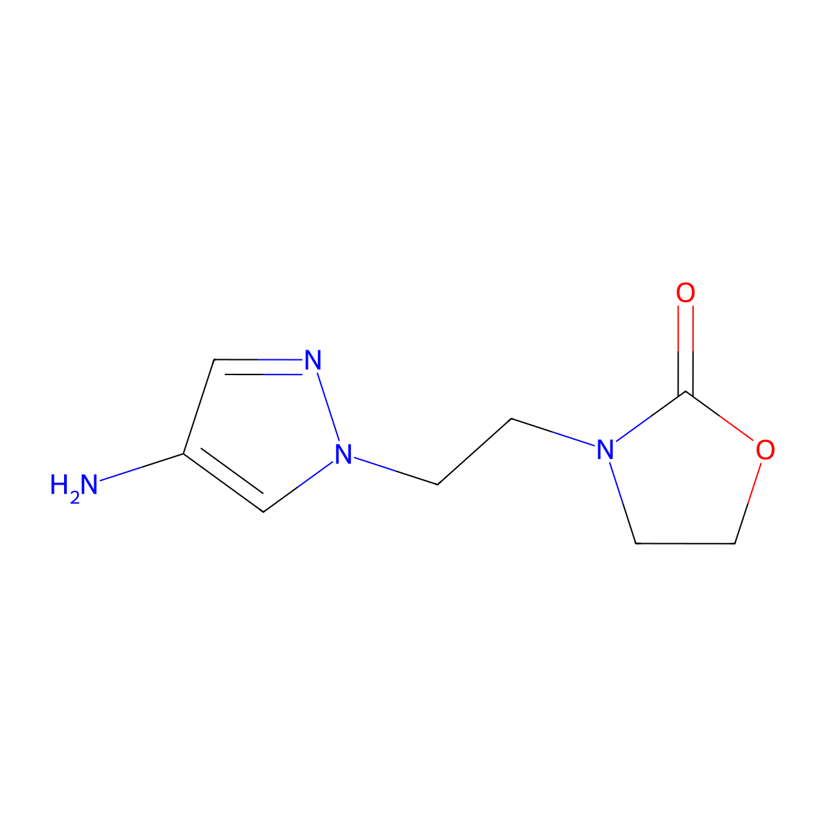 3-[2-(4-amino-1H-pyrazol-1-yl)ethyl]-1,3-oxazolidin-2-one molecular structure, CAS 1250231-63-0