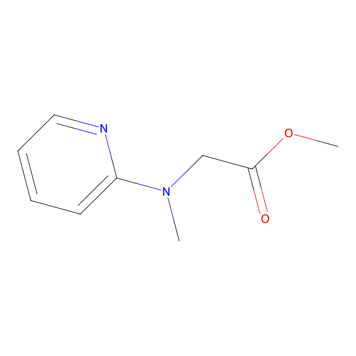 Methyl 2-(methyl(pyridin-2-yl)amino)acetate molecular structure, CAS 1250236-70-4