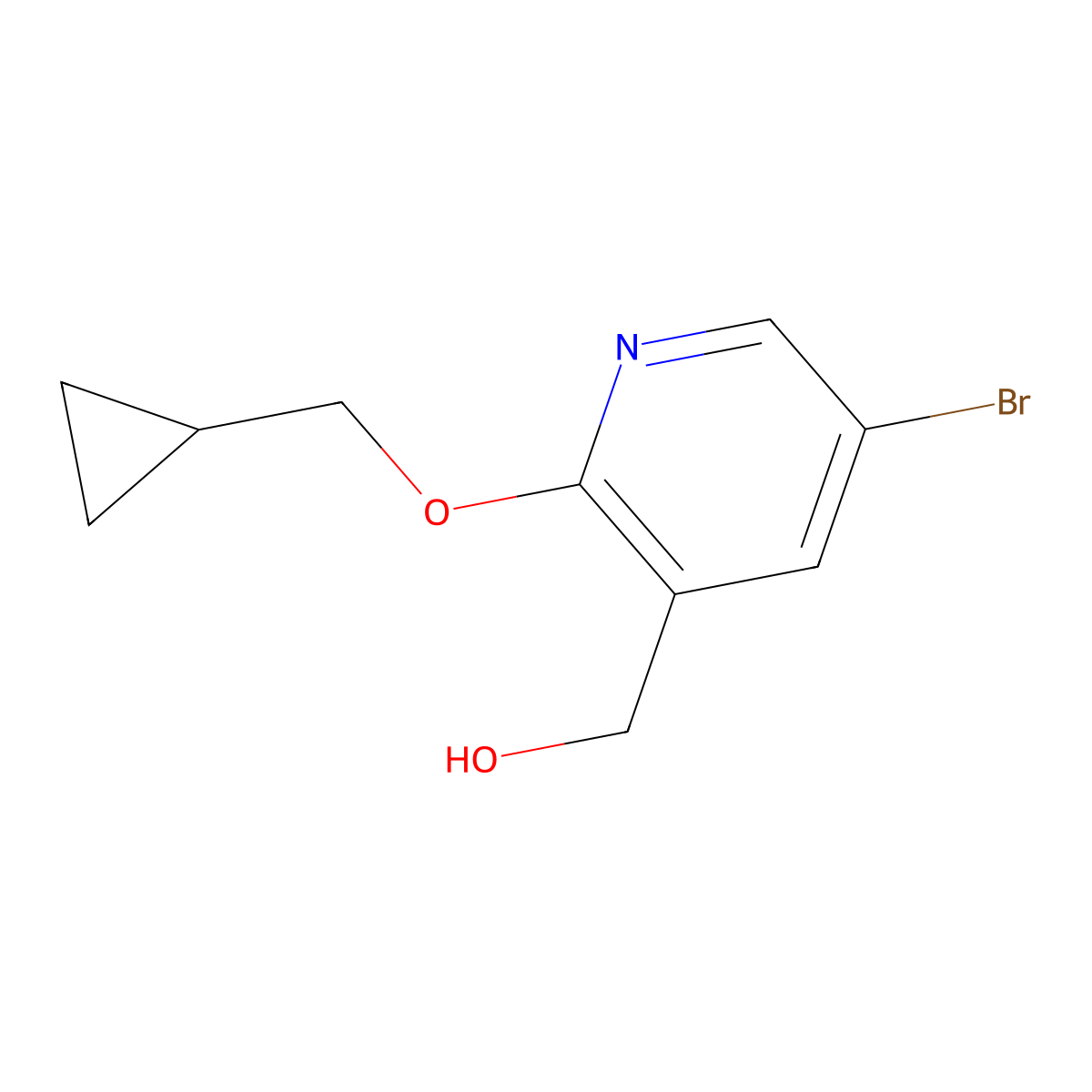[5-Bromo-2-(cyclopropylmethoxy)pyridin-3-yl]methanol molecular structure, CAS 1250236-92-0