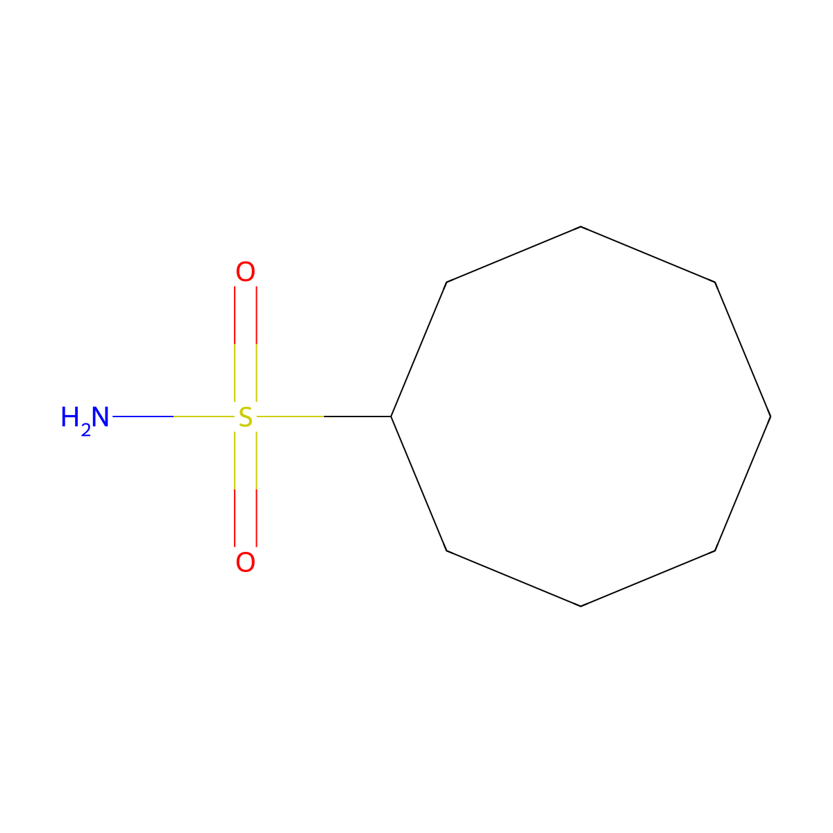 Cyclooctanesulfonamide molecular structure, CAS 1250237-30-9