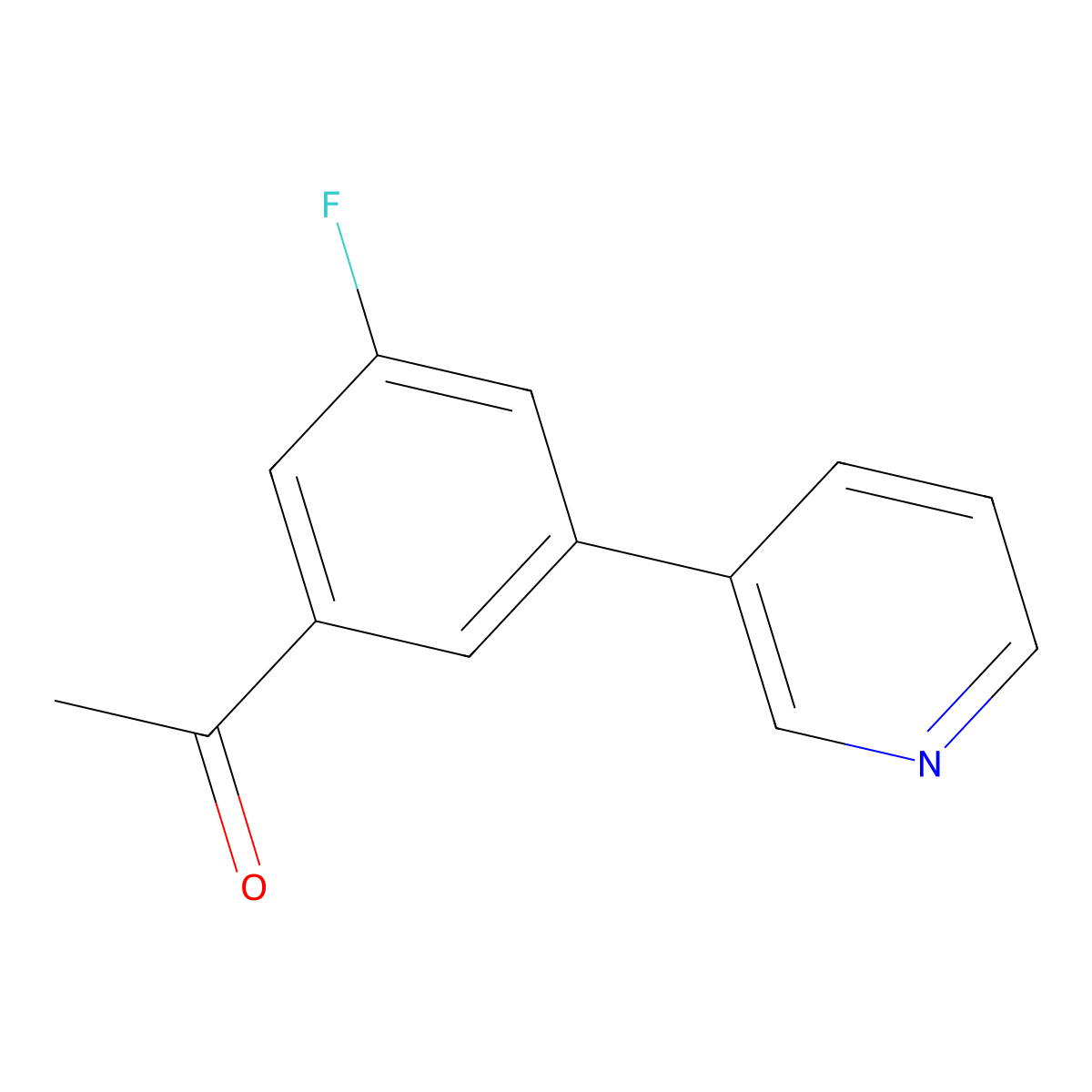 1-(3-Fluoro-5-(pyridin-3-yl)phenyl)ethanone molecular structure, CAS 1250241-99-6