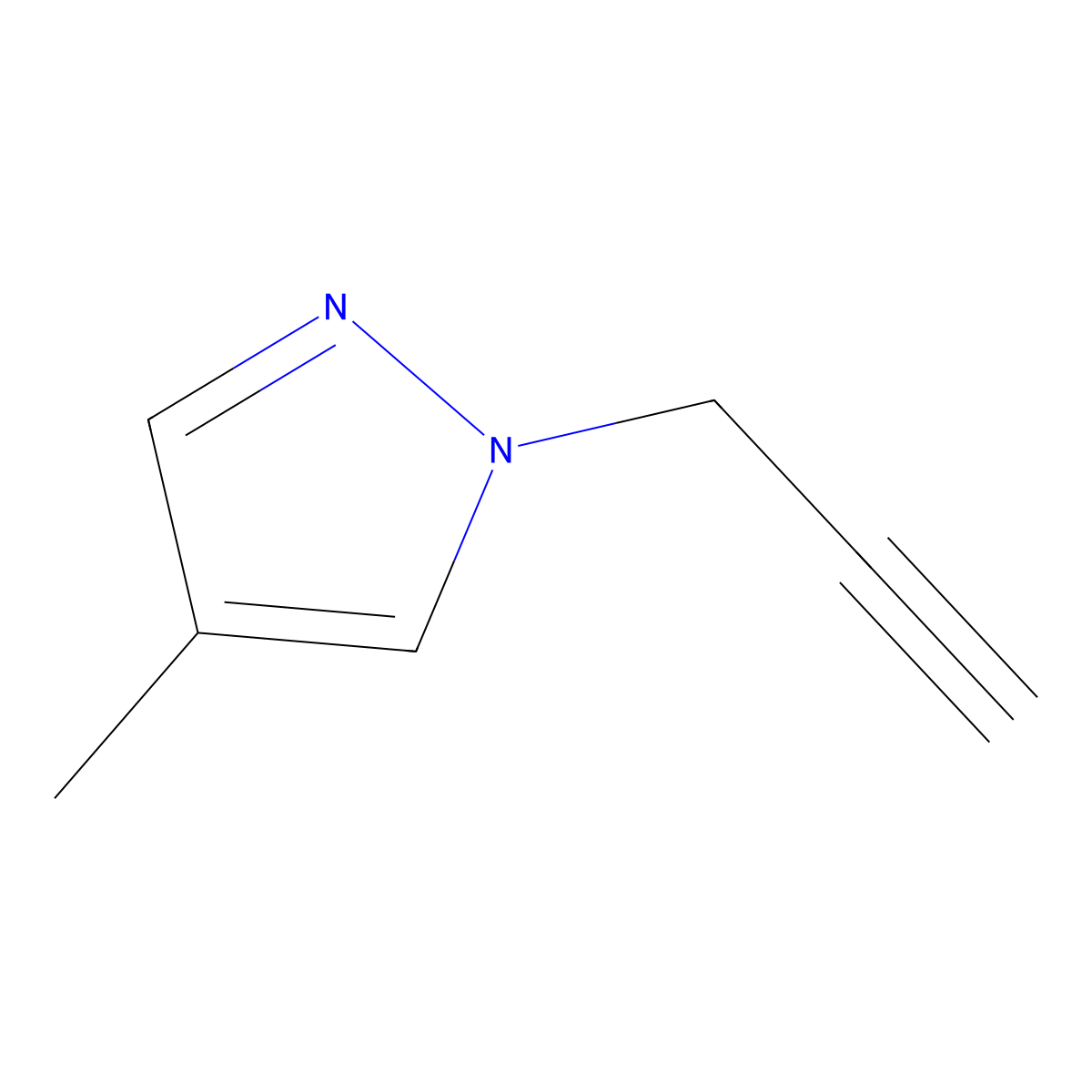 4-methyl-1-(prop-2-yn-1-yl)-1H-pyrazole molecular structure, CAS 1250242-23-9