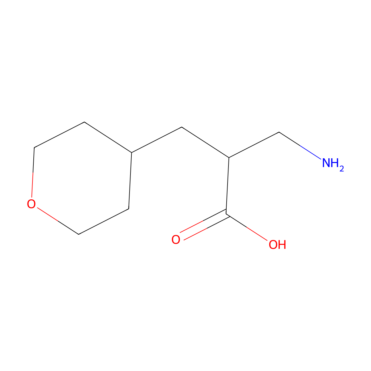 3-Amino-2-[(oxan-4-yl)methyl]propanoic acid molecular structure, CAS 1250243-02-7