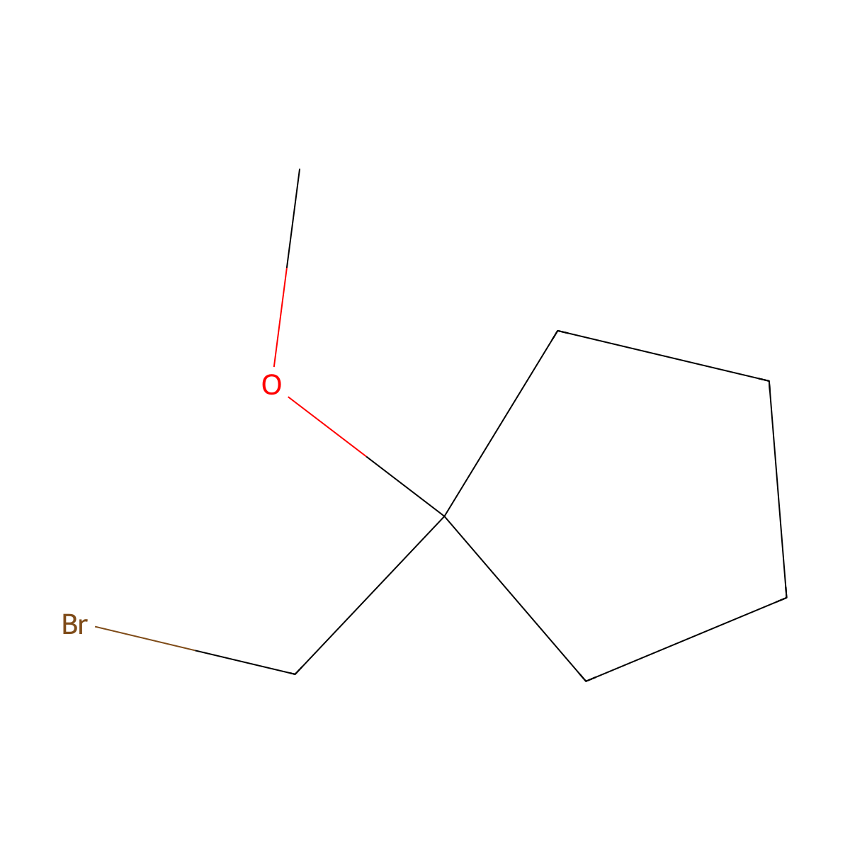1-(Bromomethyl)-1-methoxycyclopentane molecular structure, CAS 1250243-35-6