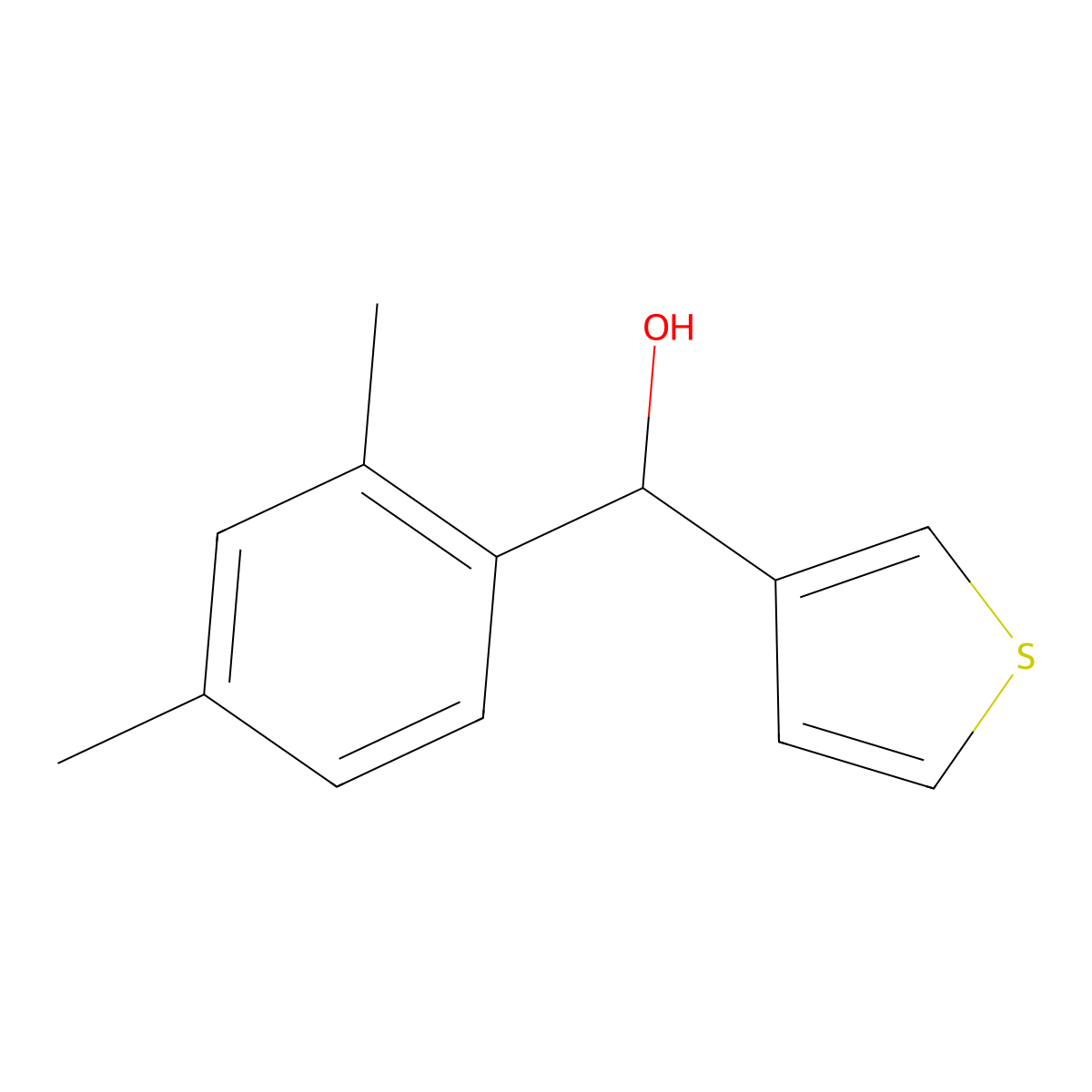 (2,4-Dimethylphenyl)(thiophen-3-yl)methanol molecular structure, CAS 1250245-93-2