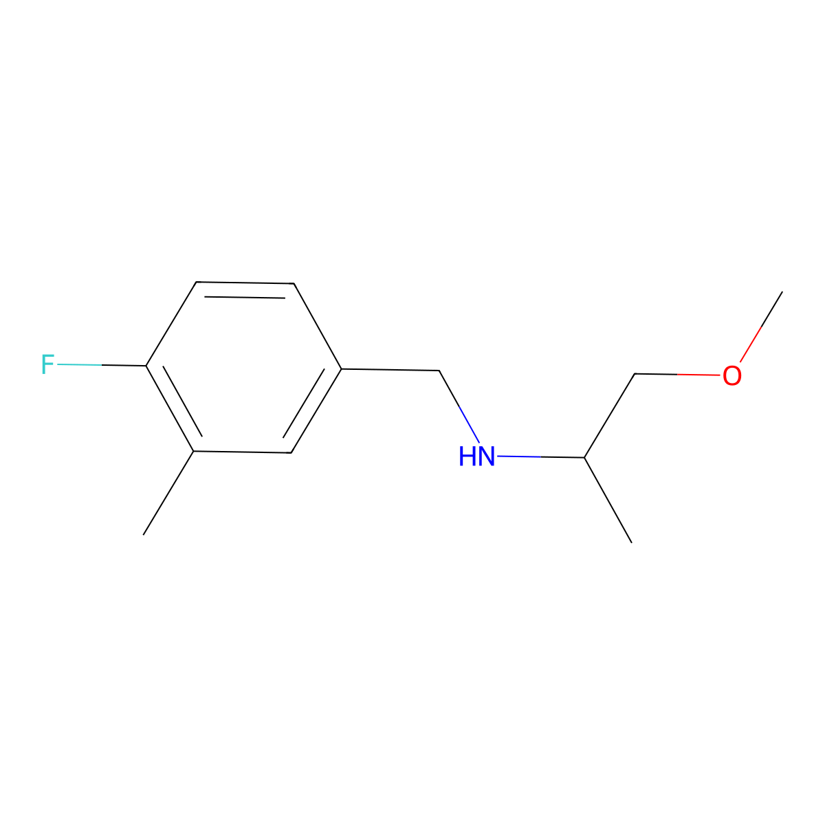 [(4-Fluoro-3-methylphenyl)methyl](1-methoxypropan-2-yl)amine molecular structure, CAS 1250246-66-2