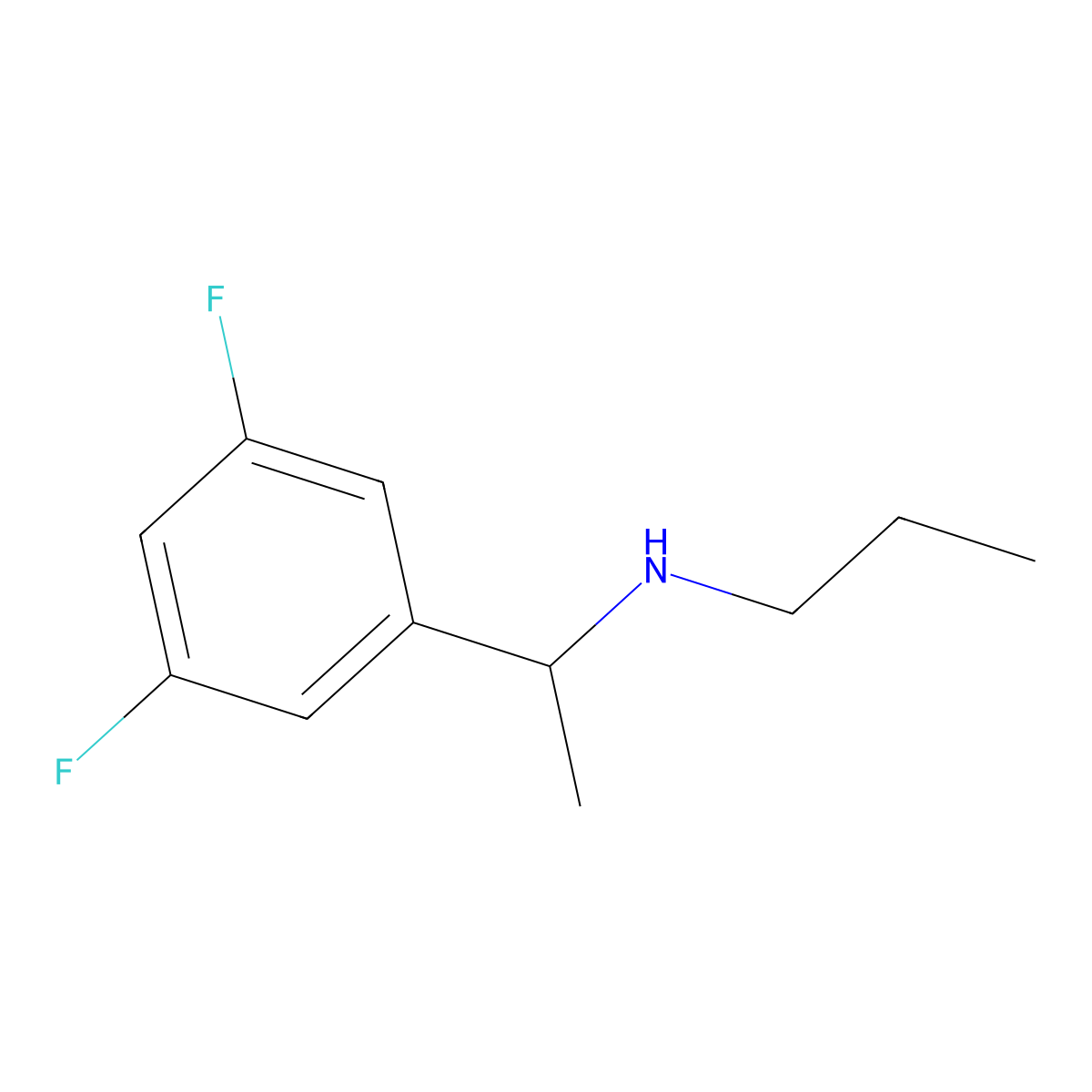 [1-(3,5-Difluorophenyl)ethyl](propyl)amine molecular structure, CAS 1250246-68-4