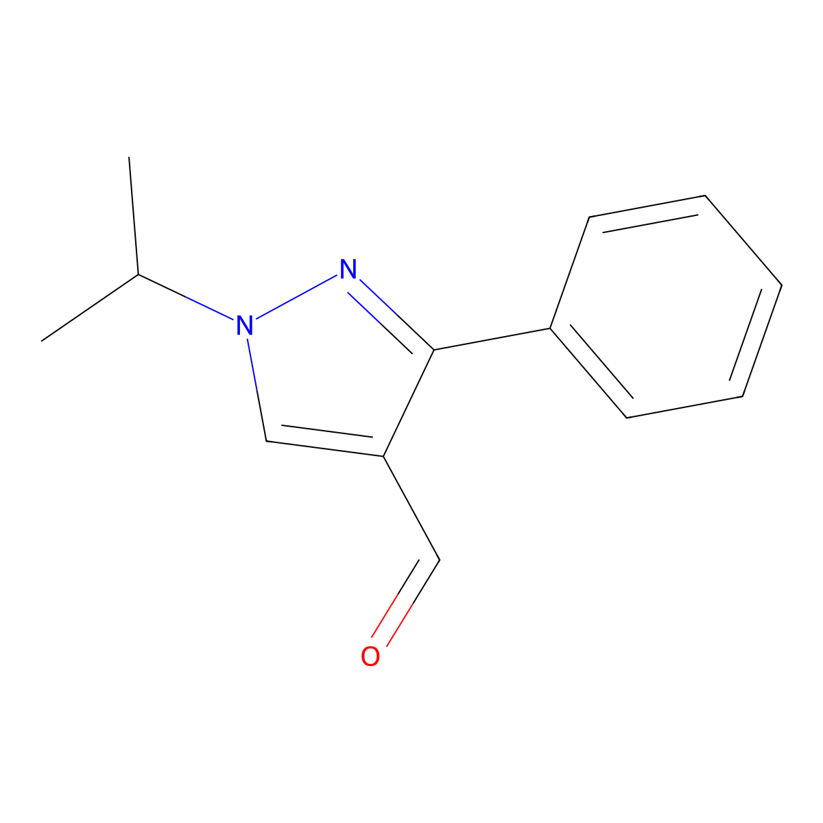 1-Isopropyl-3-phenyl-1H-pyrazole-4-carbaldehyde molecular structure, CAS 1250247-69-8