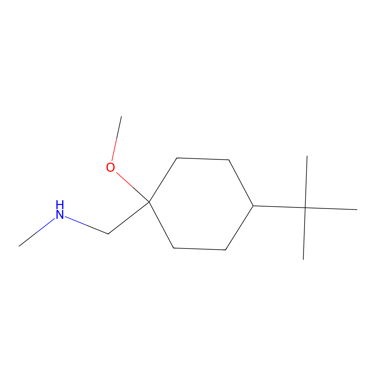 [(4-Tert-butyl-1-methoxycyclohexyl)methyl](methyl)amine molecular structure, CAS 1250248-87-3