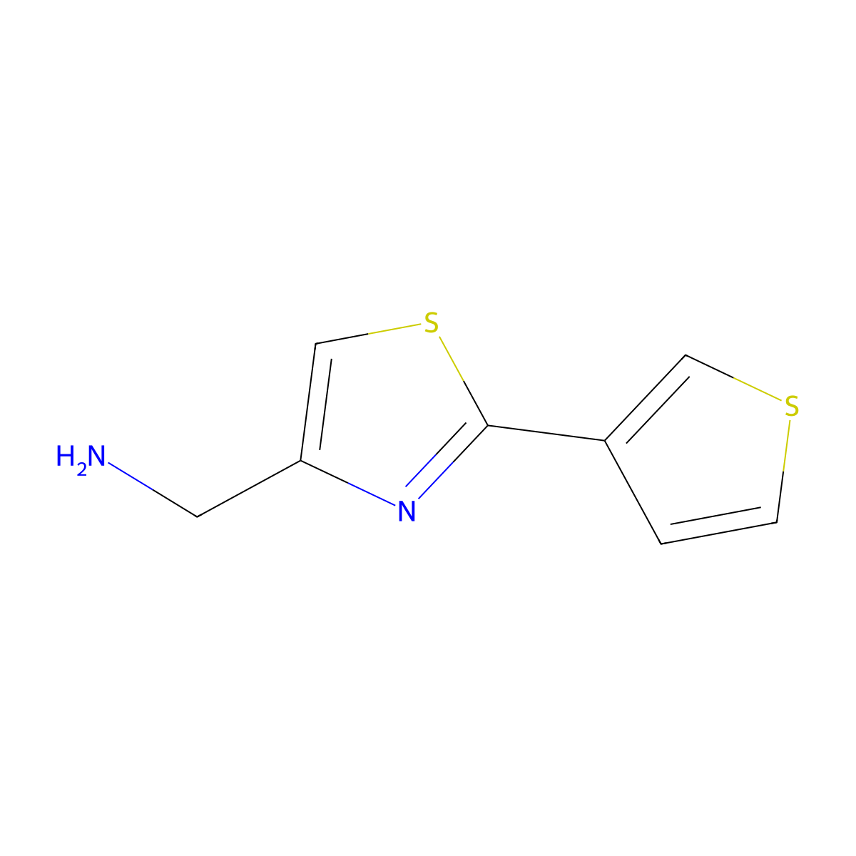 [2-(Thiophen-3-yl)-1,3-thiazol-4-yl]methanamine molecular structure, CAS 1250249-06-9