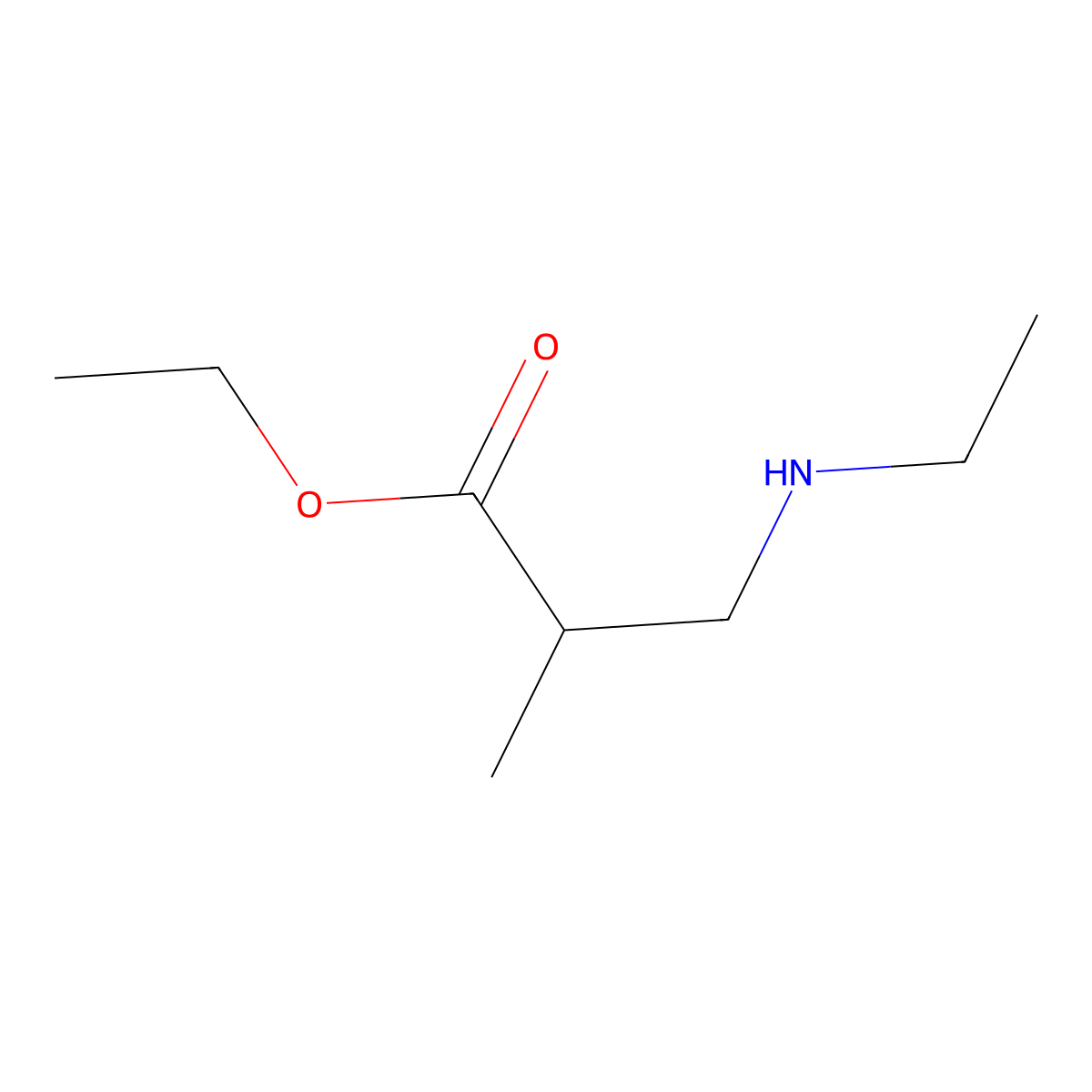 Ethyl 3-(ethylamino)-2-methylpropanoate molecular structure, CAS 1250250-04-4