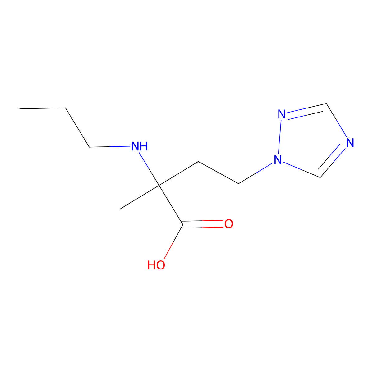 2-Methyl-2-(propylamino)-4-(1h-1,2,4-triazol-1-yl)butanoic acid molecular structure, CAS 1250250-13-5