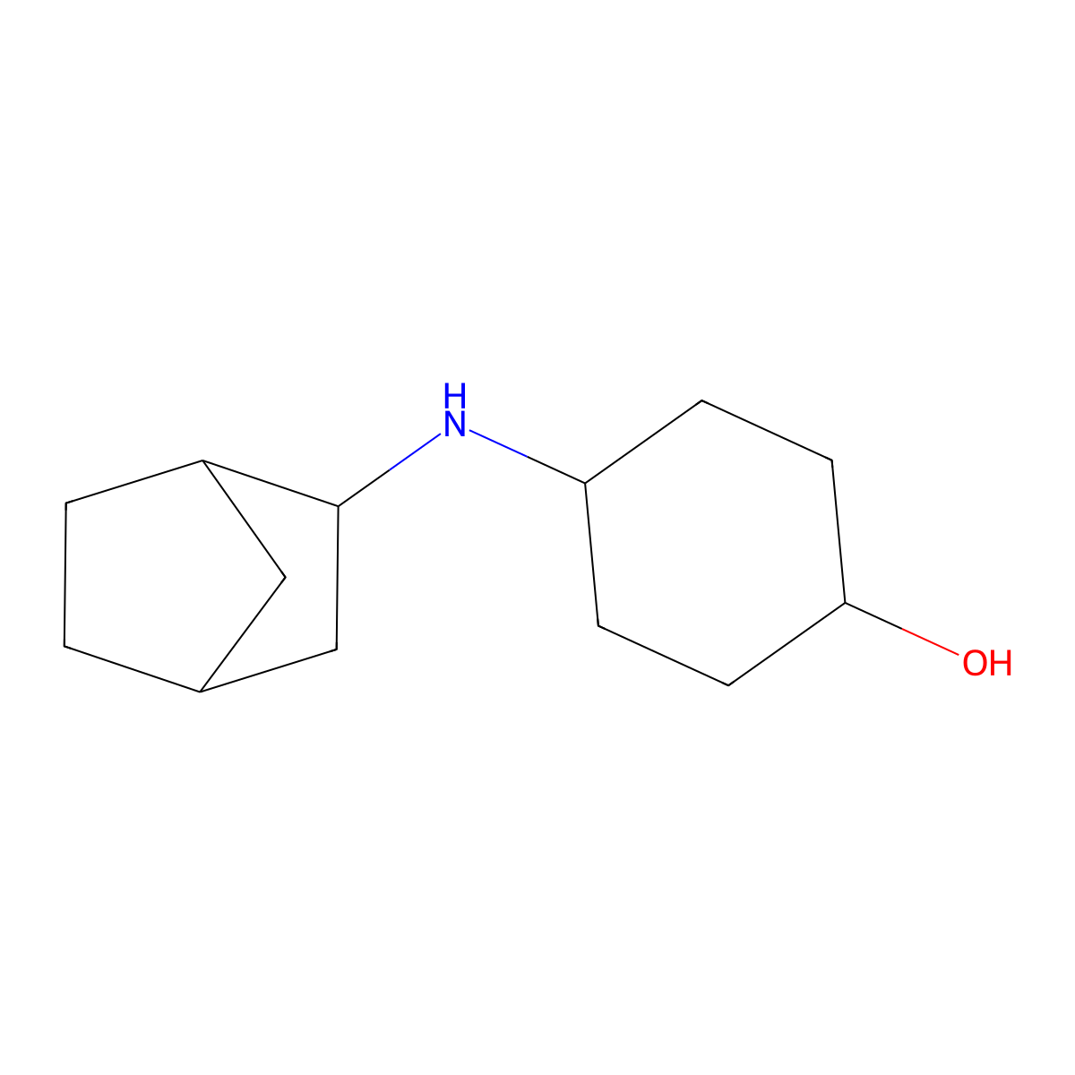4-({Bicyclo[2.2.1]heptan-2-yl}amino)cyclohexan-1-ol molecular structure, CAS 1250250-56-6