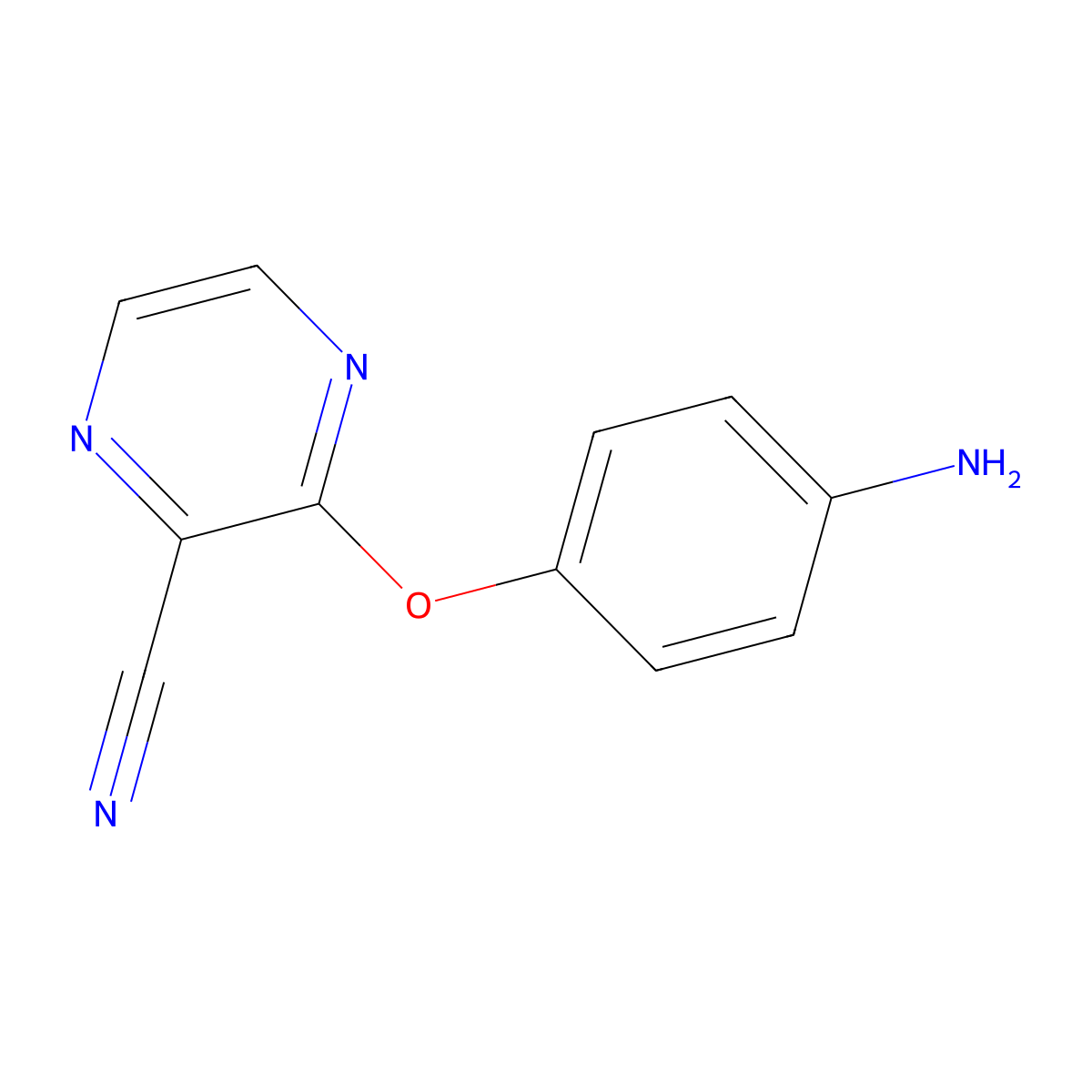 3-(4-Aminophenoxy)pyrazine-2-carbonitrile molecular structure, CAS 1250251-50-3