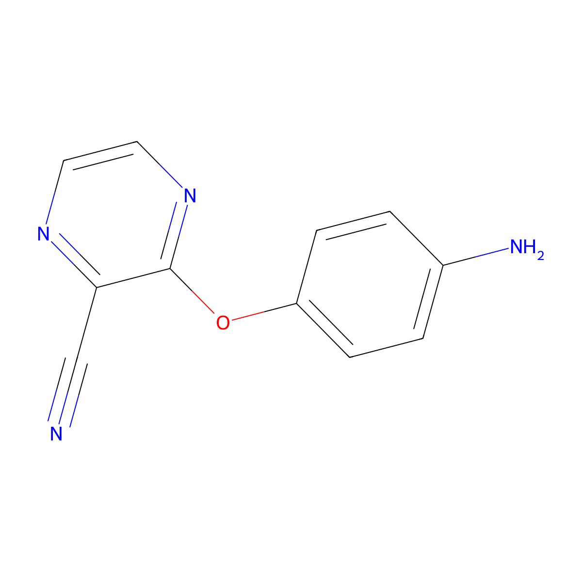 3-(4-Aminophenoxy)pyrazine-2-carbonitrile molecular structure, CAS 1250251-50-3