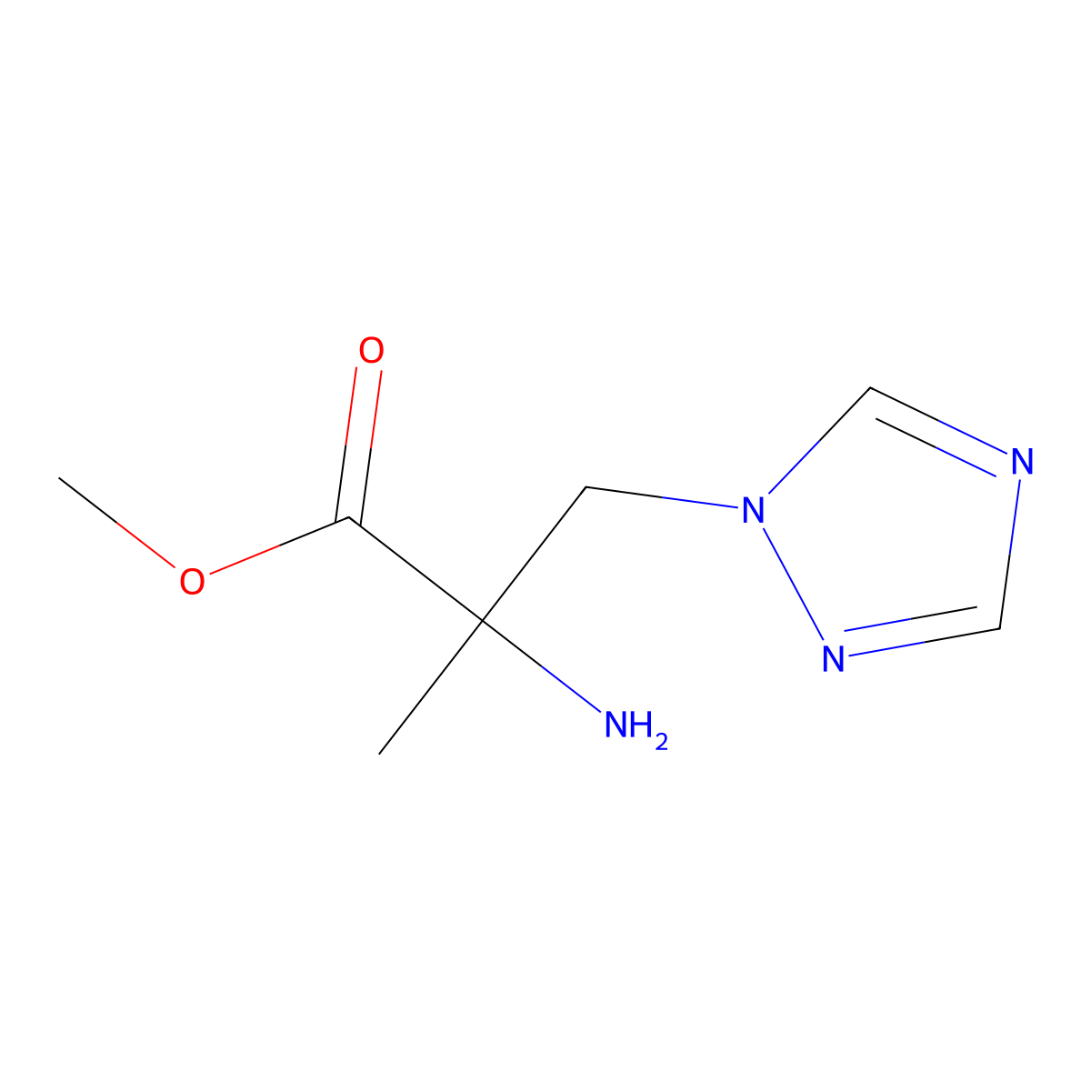 Methyl 2-amino-2-methyl-3-(1h-1,2,4-triazol-1-yl)propanoate molecular structure, CAS 1250251-65-0