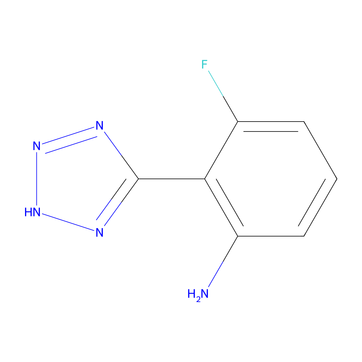 3-fluoro-2-(1H-1,2,3,4-tetrazol-5-yl)aniline molecular structure, CAS 1250252-58-4