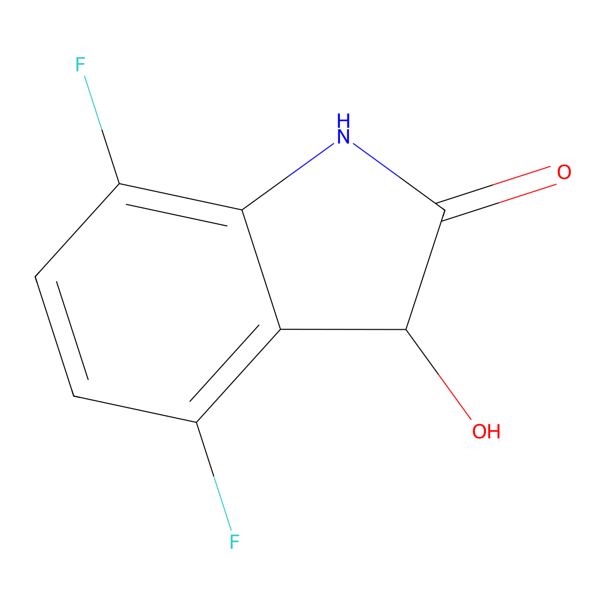 4,7-Difluoro-3-hydroxy-2,3-dihydro-1H-indol-2-one molecular structure, CAS 1250268-97-3