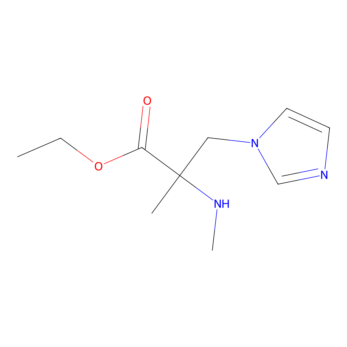 Ethyl 3-(1h-imidazol-1-yl)-2-methyl-2-(methylamino)propanoate molecular structure, CAS 1250269-71-6