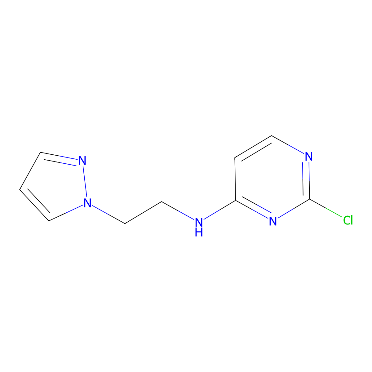 N-(2-(1h-pyrazol-1-yl)ethyl)-2-chloropyrimidin-4-amine molecular structure, CAS 1250270-19-9