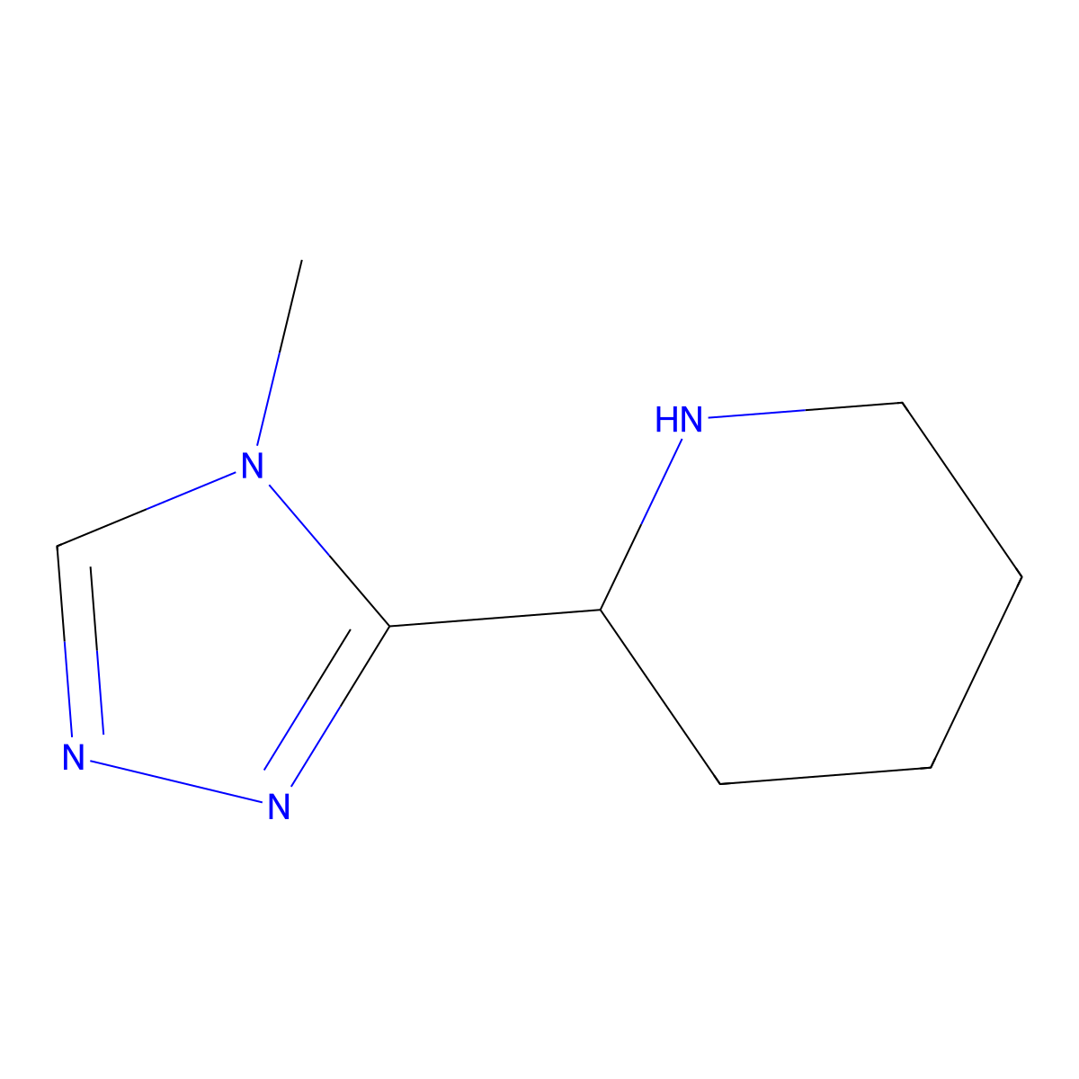 2-(4-methyl-4H-1,2,4-triazol-3-yl)piperidine molecular structure, CAS 1250270-62-2