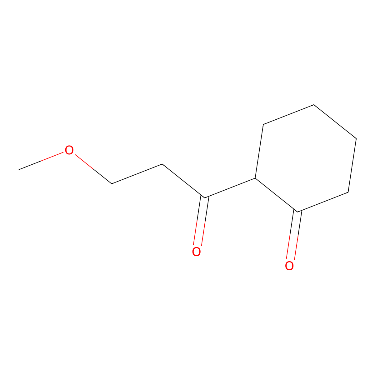 2-(3-Methoxypropanoyl)cyclohexan-1-one molecular structure, CAS 1250271-40-9