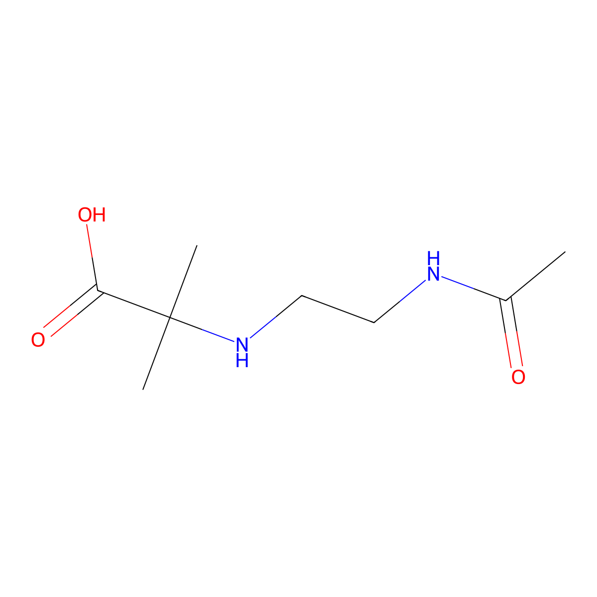 N-[2-(acetylamino)ethyl]-2-methylalanine molecular structure, CAS 1250273-86-9